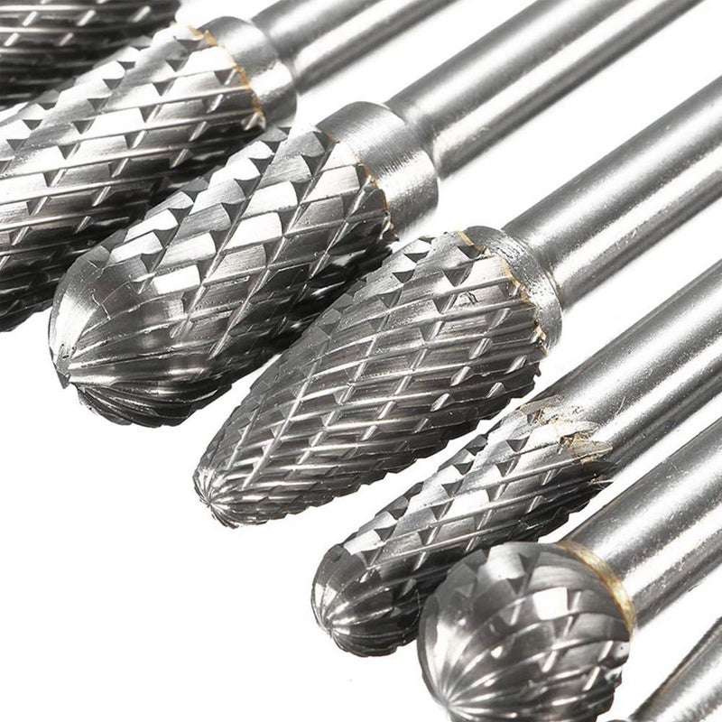 YEEZUGO 8pcs Carbide Rotary Burr Set, Double Cut 1/4''(6.35mm) Shank Solid Carbide Rotary Burr Set for Die Grinder Drill for Woodworking,Drilling, Metal Carving, Engraving, Polishing by YEEZUGO - Image 3